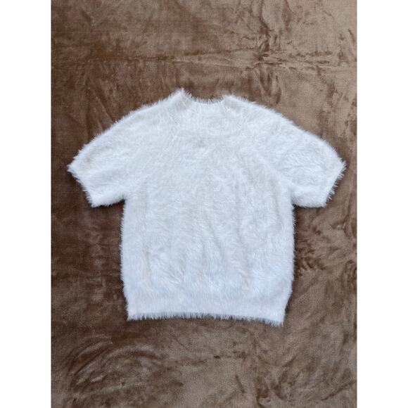 Pilcro Eyelash Baby Sweater Tee Women’s Size Large White - Picture 1 of 6